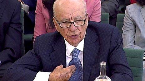 Rupert Murdoch before MPs