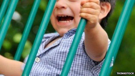 Child on playground equipment. Pic: Thinkstock