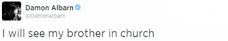 Tweet from Damon Albarn