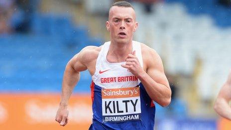 Richard Kilty at the British Championships