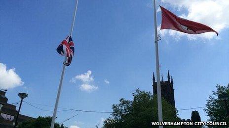 Flags at half mast