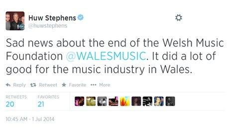 Huw Stephens twitter on WMF