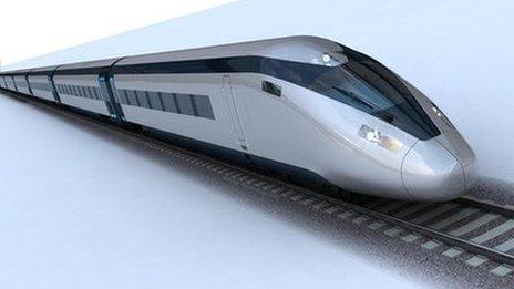 Artist's impression of the potential HS2 train design.