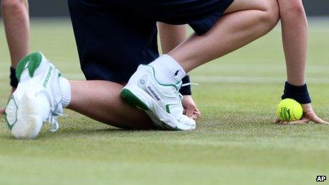 A ball boy at this year's Wimbledon tournament