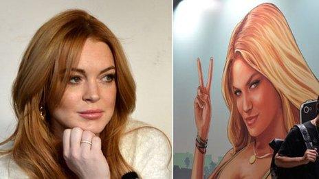 Lindsay Lohan next to Lacey Jonas