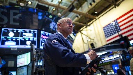 Trader on NYSE floor