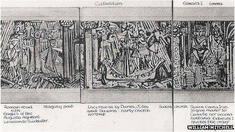 Design drawings for William Mitchell's Bracknell relief