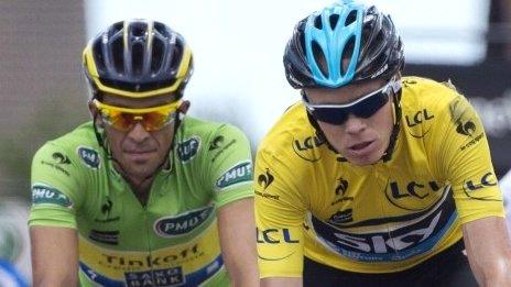 Alberto Contador and Chris Froome