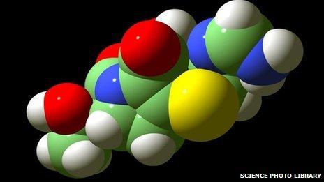 Imipenem antibiotic drug molecule