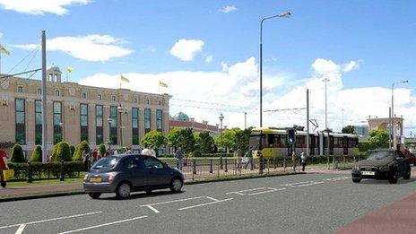 CGI of new station at Trafford Centre