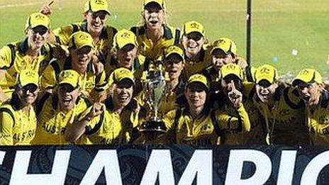 Australia celebrate their 2013 World Cup triumph