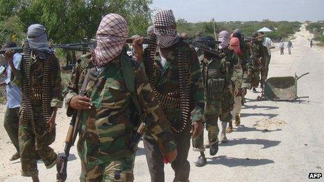 Al-Shabaab fighters in Somalia