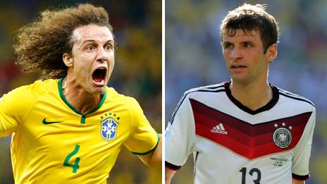 David Luiz (left) and Thomas Muller