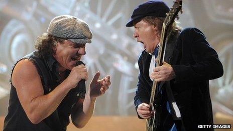 Brian Johnson and Angus Young