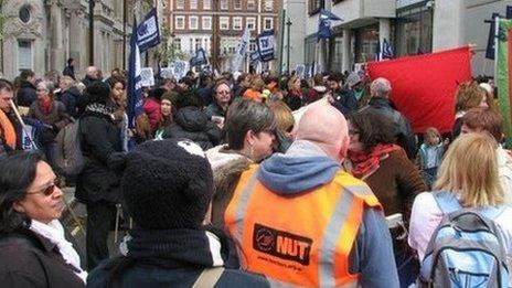 striking teachers in March