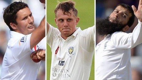 Simon Kerrigan, Scott Borthwick and Moeen Ali