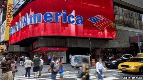 A Bank of America sign in New York