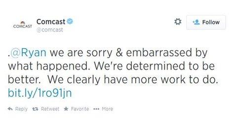 A tweet from Comcast.