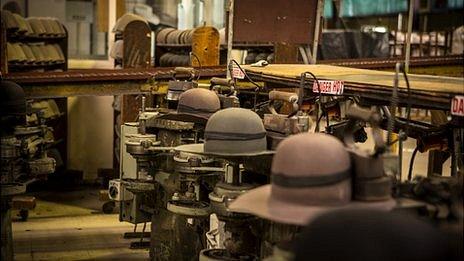 Hats being made