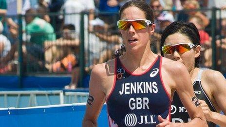 Helen Jenkins during the 2014 Chicago triathlon