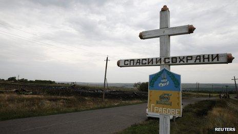 The village sign for Grabovo