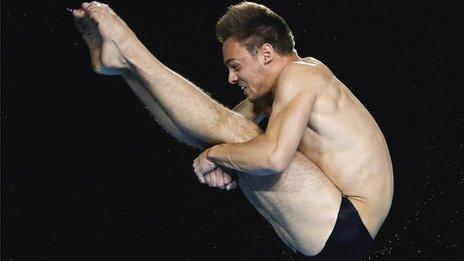 Tom Daley dives in the World Series final in Shanghai