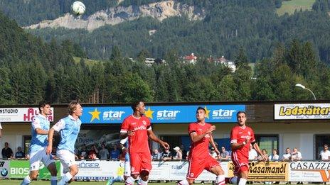 Cardiff City in action against 1860 Munich