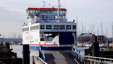 Wightlink ferry in Lymington