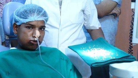 Indian teenager Ashik Gavai with some of his 232 teeth