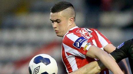 Michael Duffy scored Derry's goal away to Shakhtyor Soligorsk