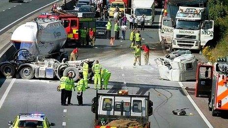 M6 crash scene