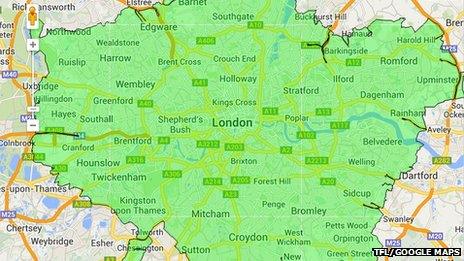 Low emission zone map