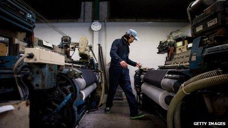 A worker at a factory in Japan