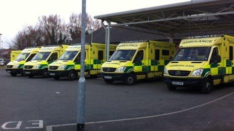 Ambulances queue