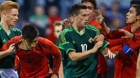 Fighting marred the Elite Section match between Northern Ireland and Mexico