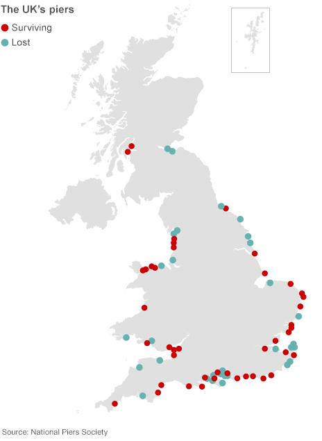 Map: UK piers