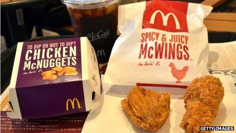 Chicken nuggets and Spicy McWings