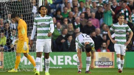 Celtic players looking dejected