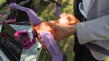 Foldable drone in a man's hand