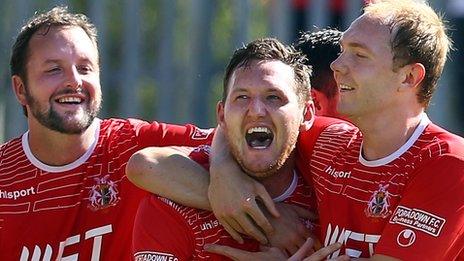 Portadown celebrated a 3-0 win over Linfield