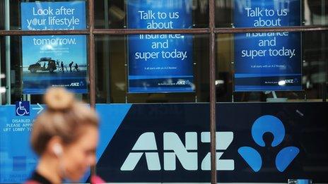 Anz logo and pedestrian