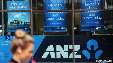 Anz logo and pedestrian