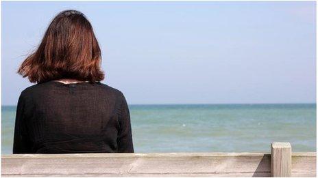 woman sitting on bench