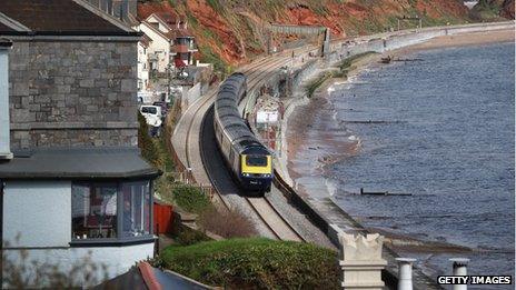 train at Dawlish