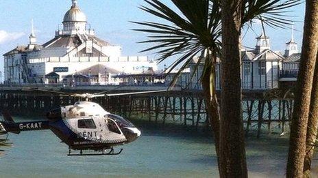 Eastbourne pier on fire