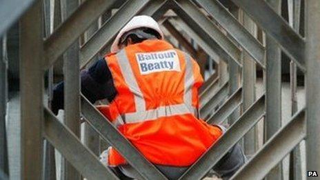 A Balfour Beatty workman on a construction site