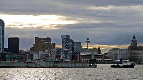 HMS Plymouth leaving the Mersey