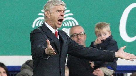 Arsenal manager Arsene Wenger at Goodison Park