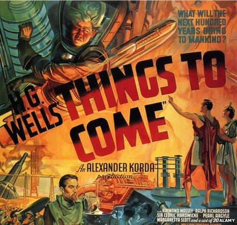 A poster of the film adaption of HG Wells' book The Shape of Things to Come