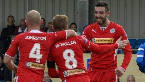 George McMullan scored for Cliftonville from the penalty spot